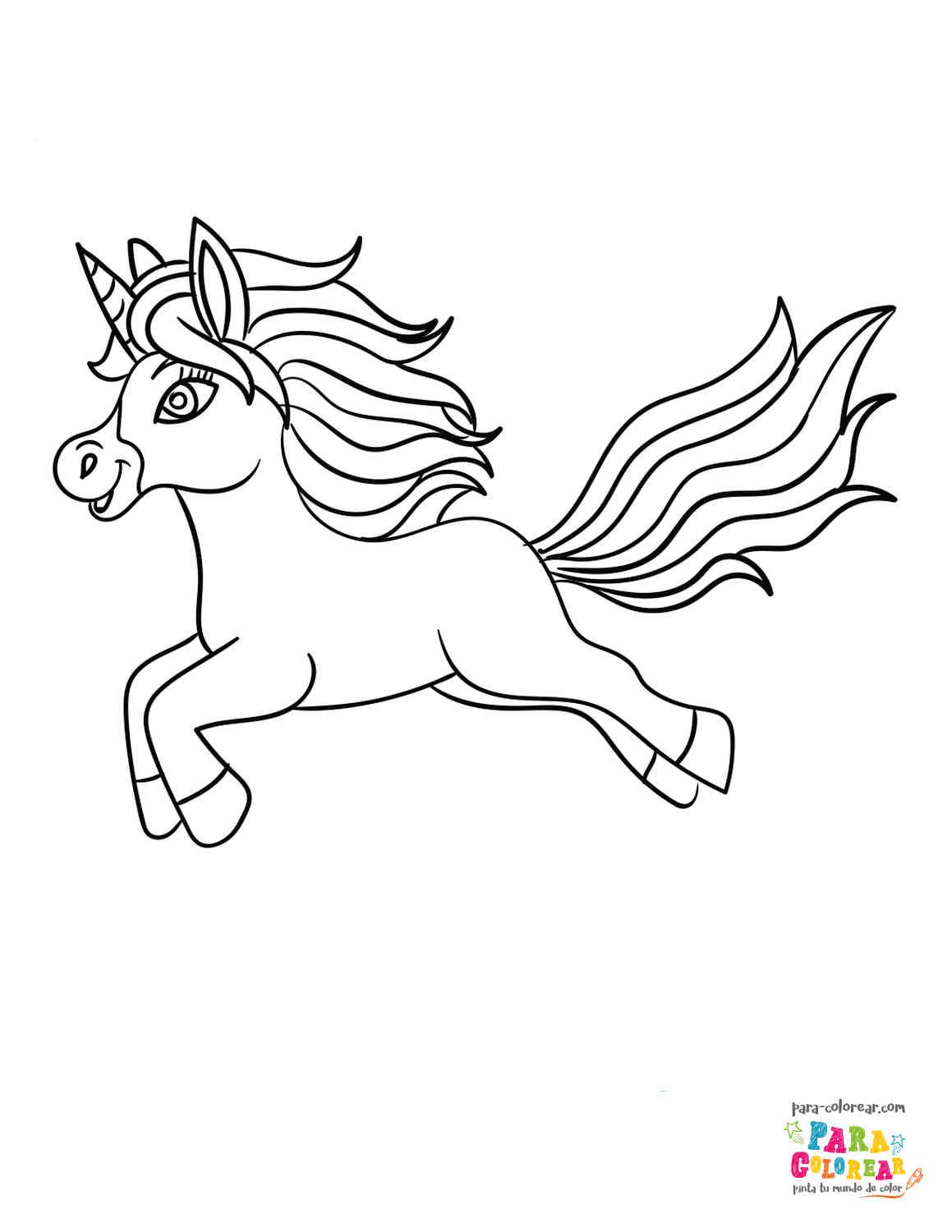 Dibujo De Unicornio Arcoiris De Dibujos Animados Para Colorear Para