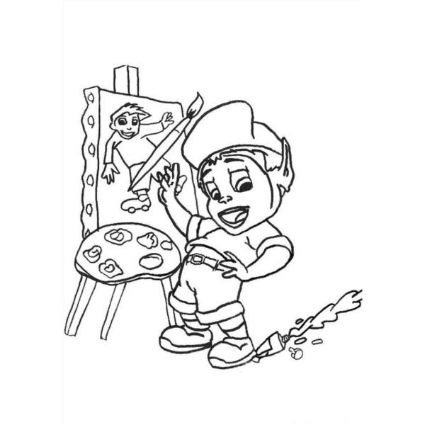 adiboo pintando