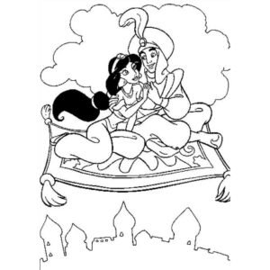 aladdin y jazmin enamorados