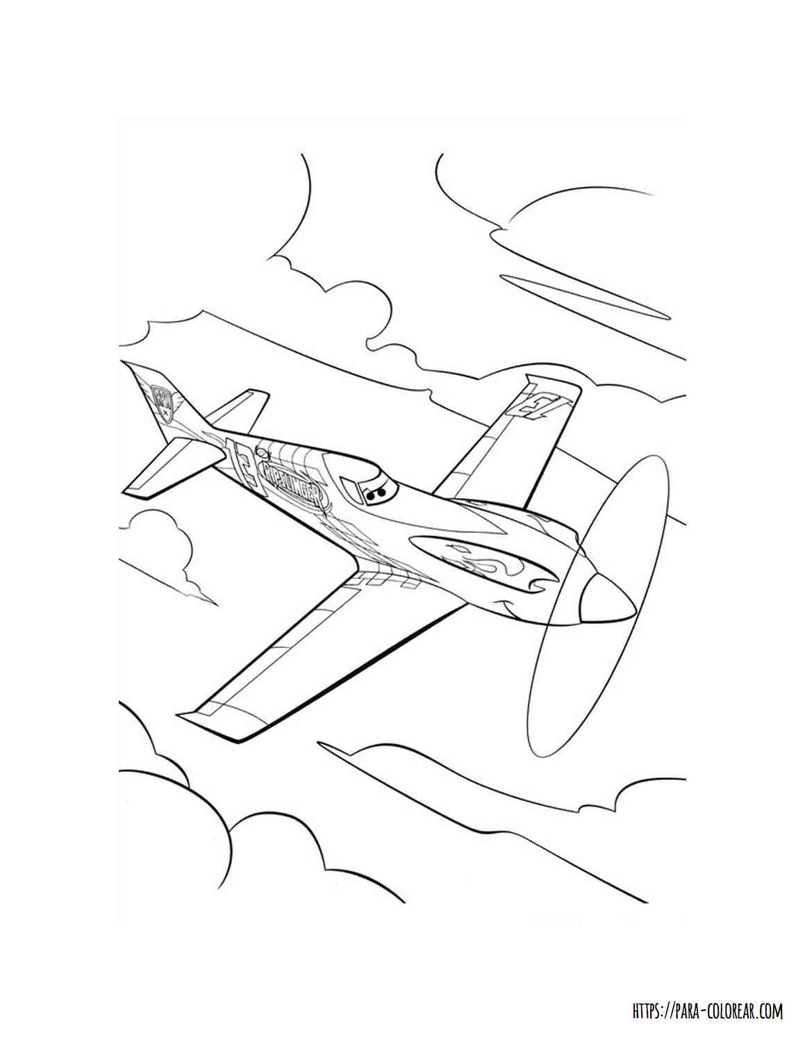 Dibujo de avion para colorear | Para-Colorear.com
