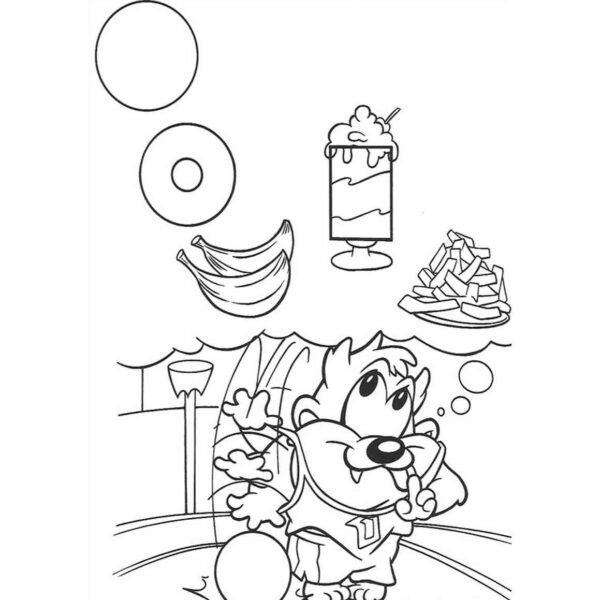 baby tunes taz pensando en comida