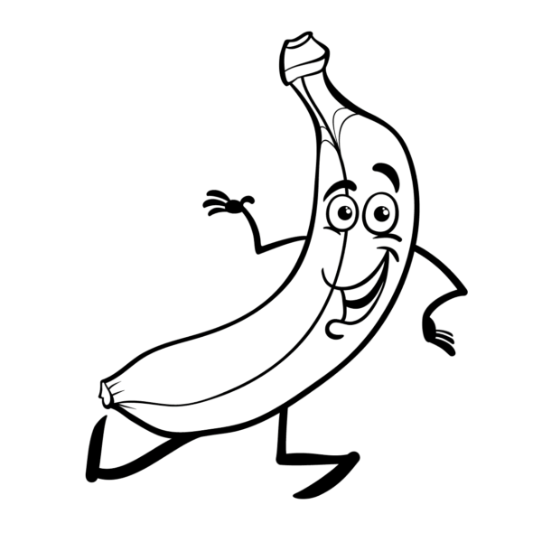 Banana divertida andando