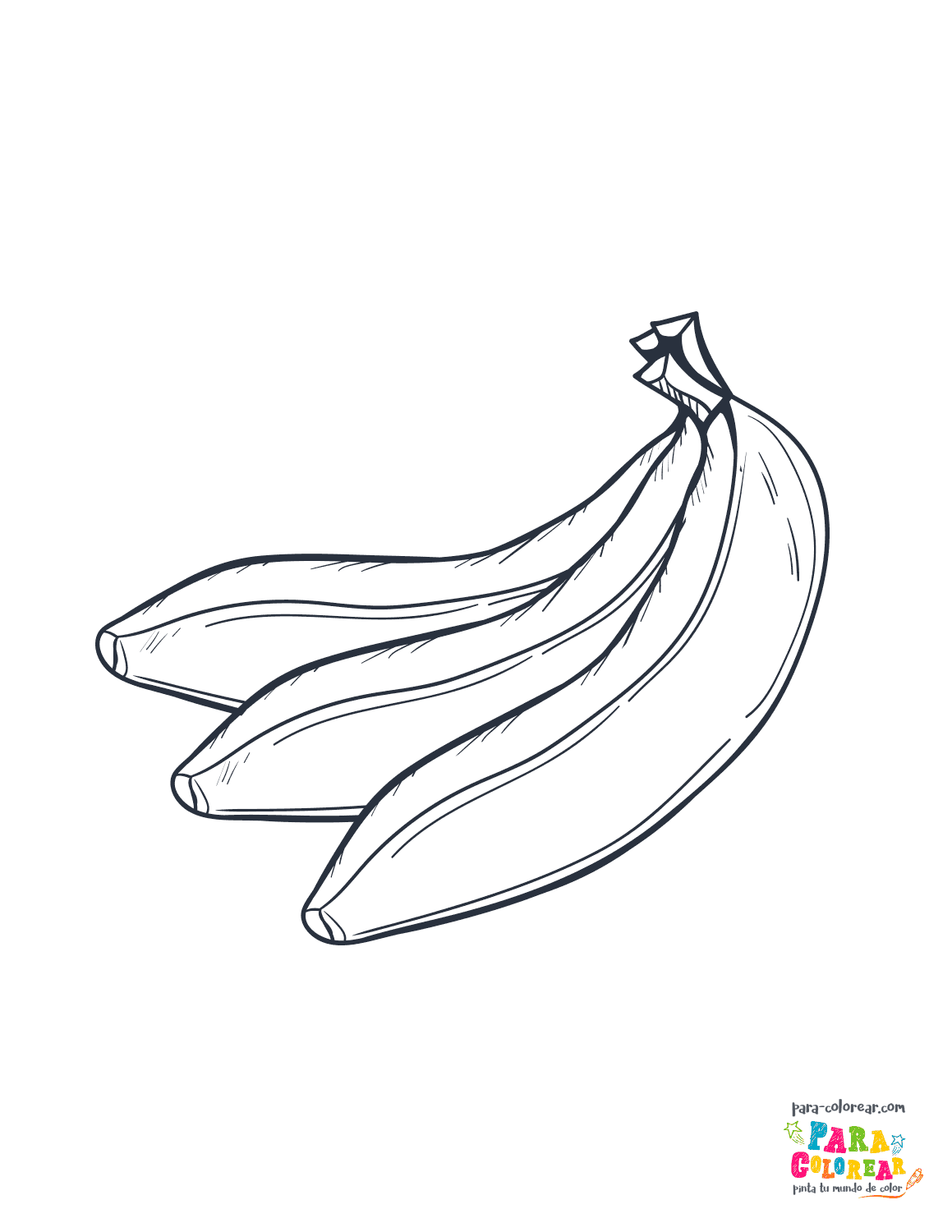 Dibujo De Bananas A Mano Para Colorear Para Colorear Com