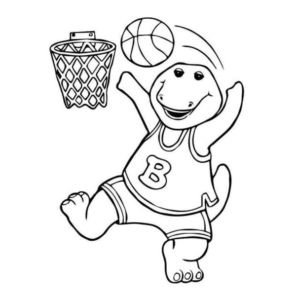 Barney jugando baloncesto