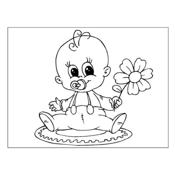 Bebé con flor