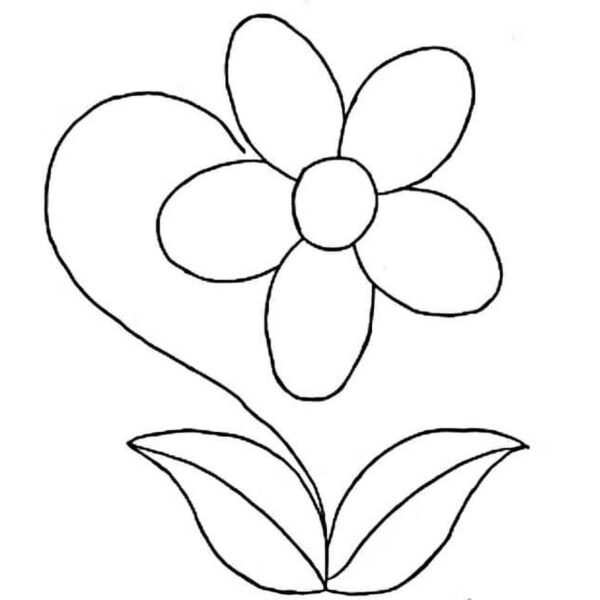 Dibujo de dibujo flor sencilla para colorear 
