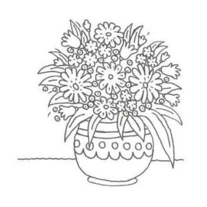 Dibujo jarrón con flores