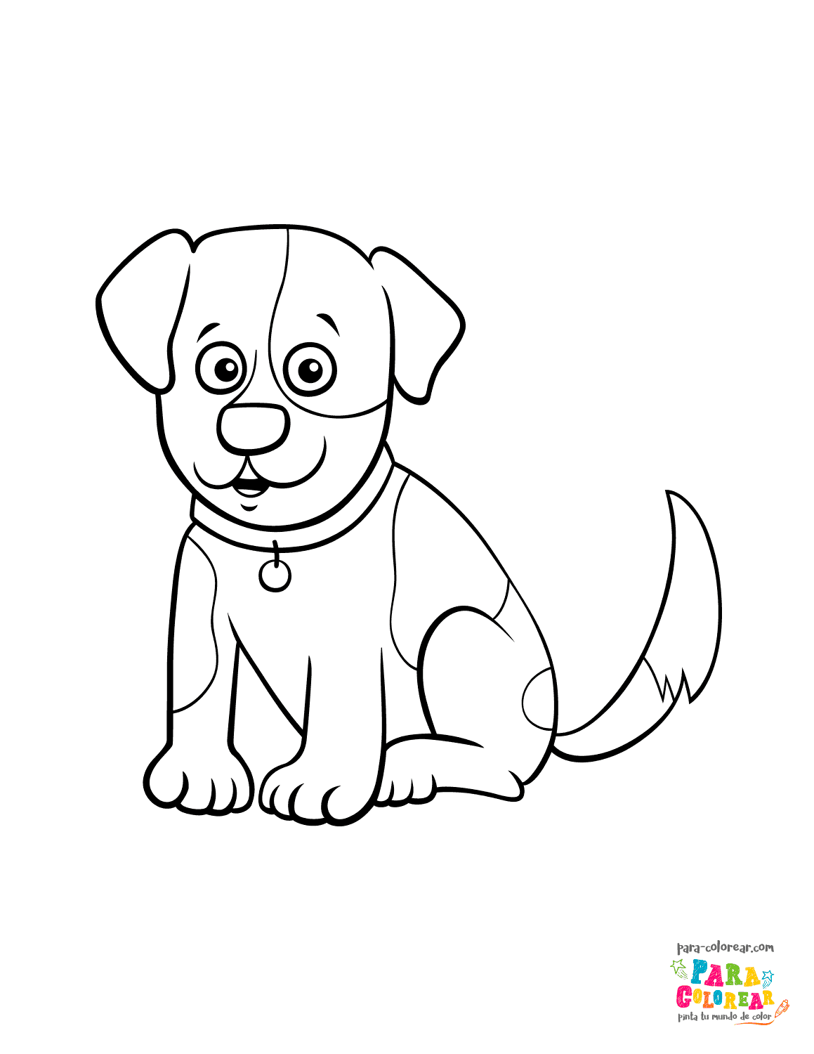 Dibujo de dibujo perrito cachorro para colorear 