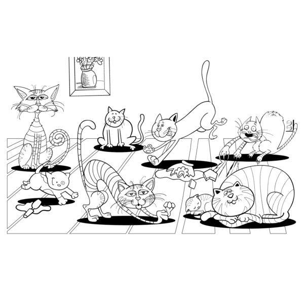 Dibujos de varios gatos