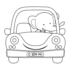 Elefante en coche