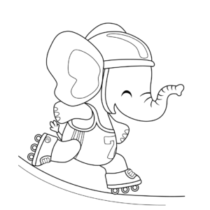 Elefante patinando