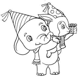 Elefantito bonito de fiesta