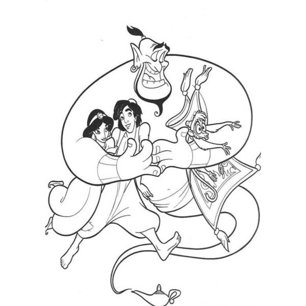 escena de aladin y el genio