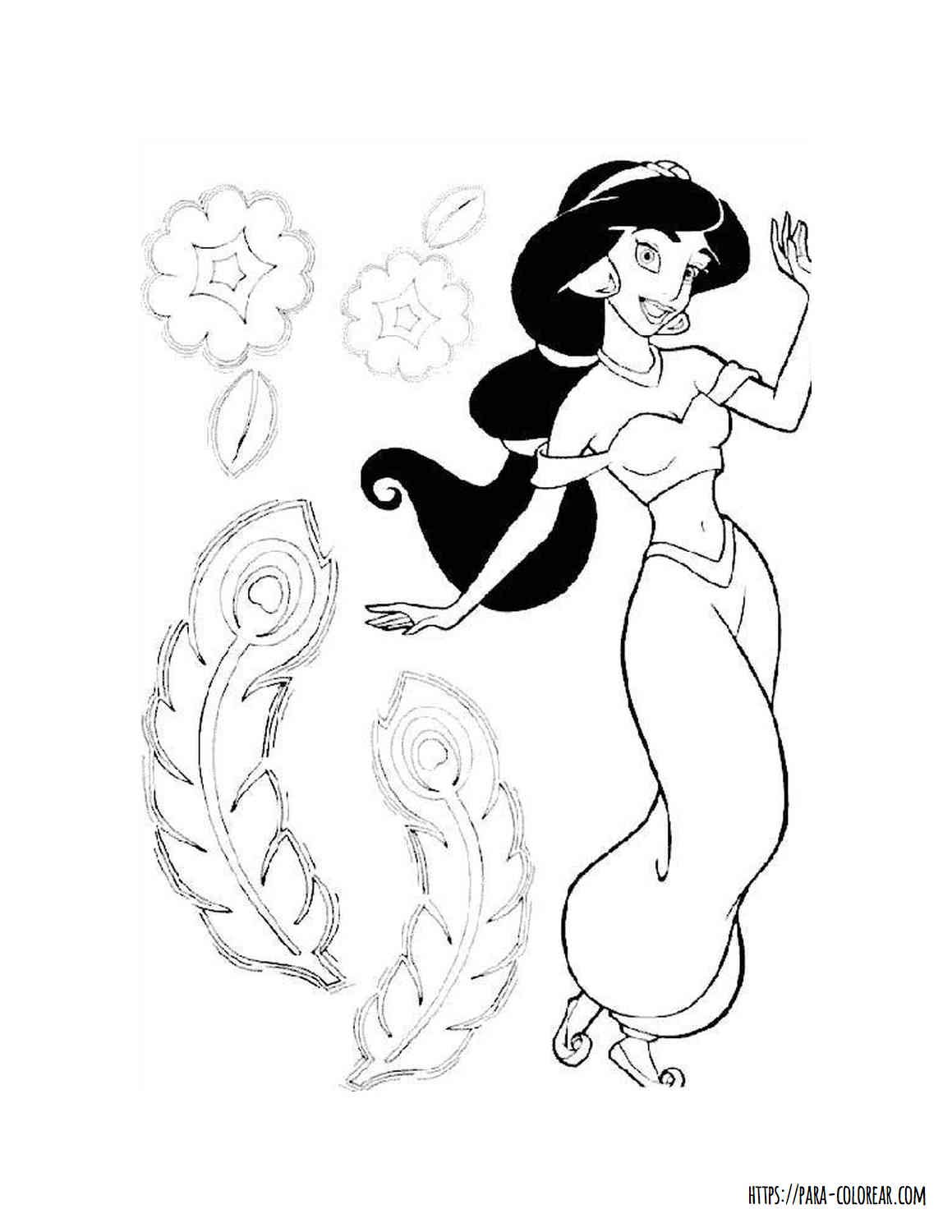 Dibujo de jasmine para colorear | Para-Colorear.com