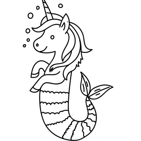 Lindo unicornio sirena fácil