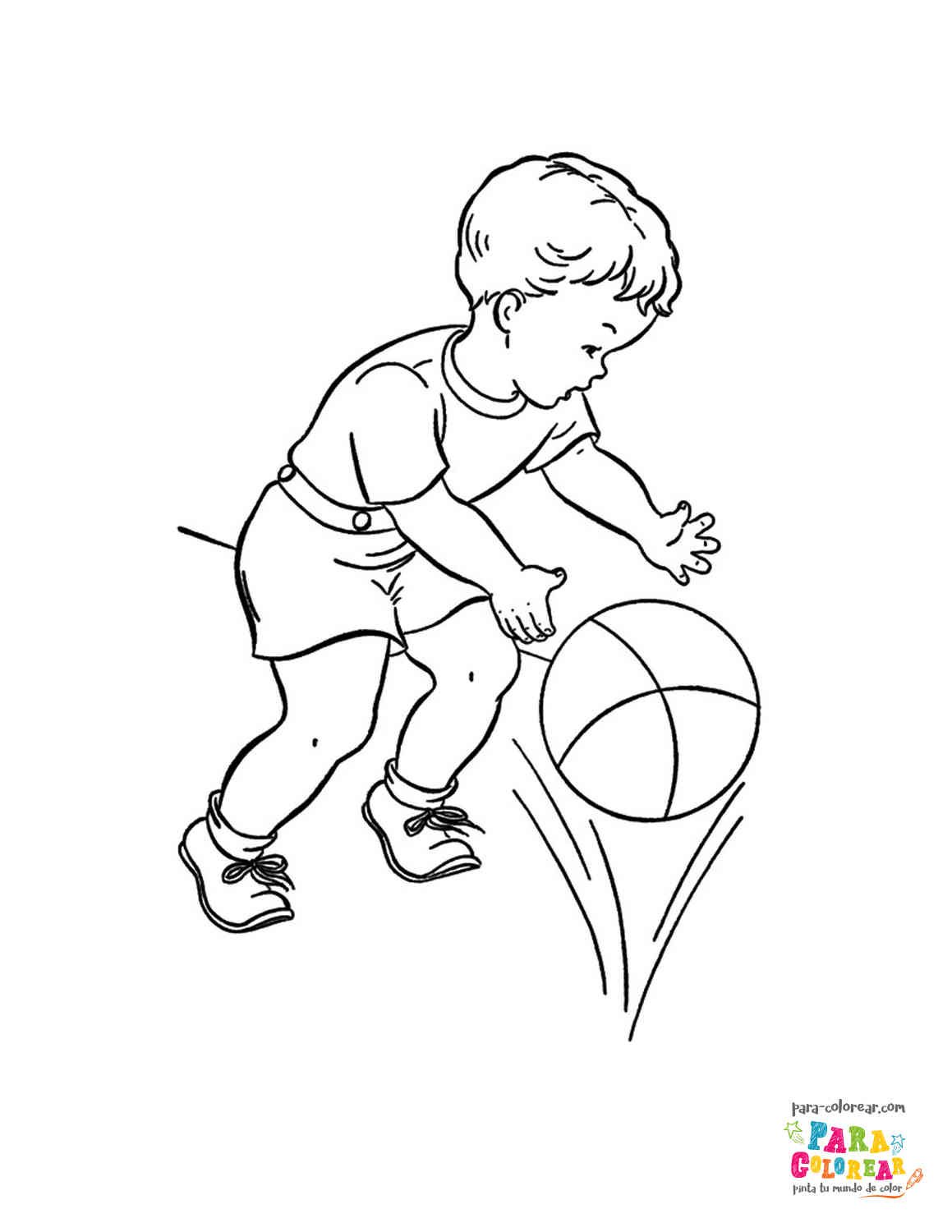 Dibujo de niño jugando al fútbol para colorear 